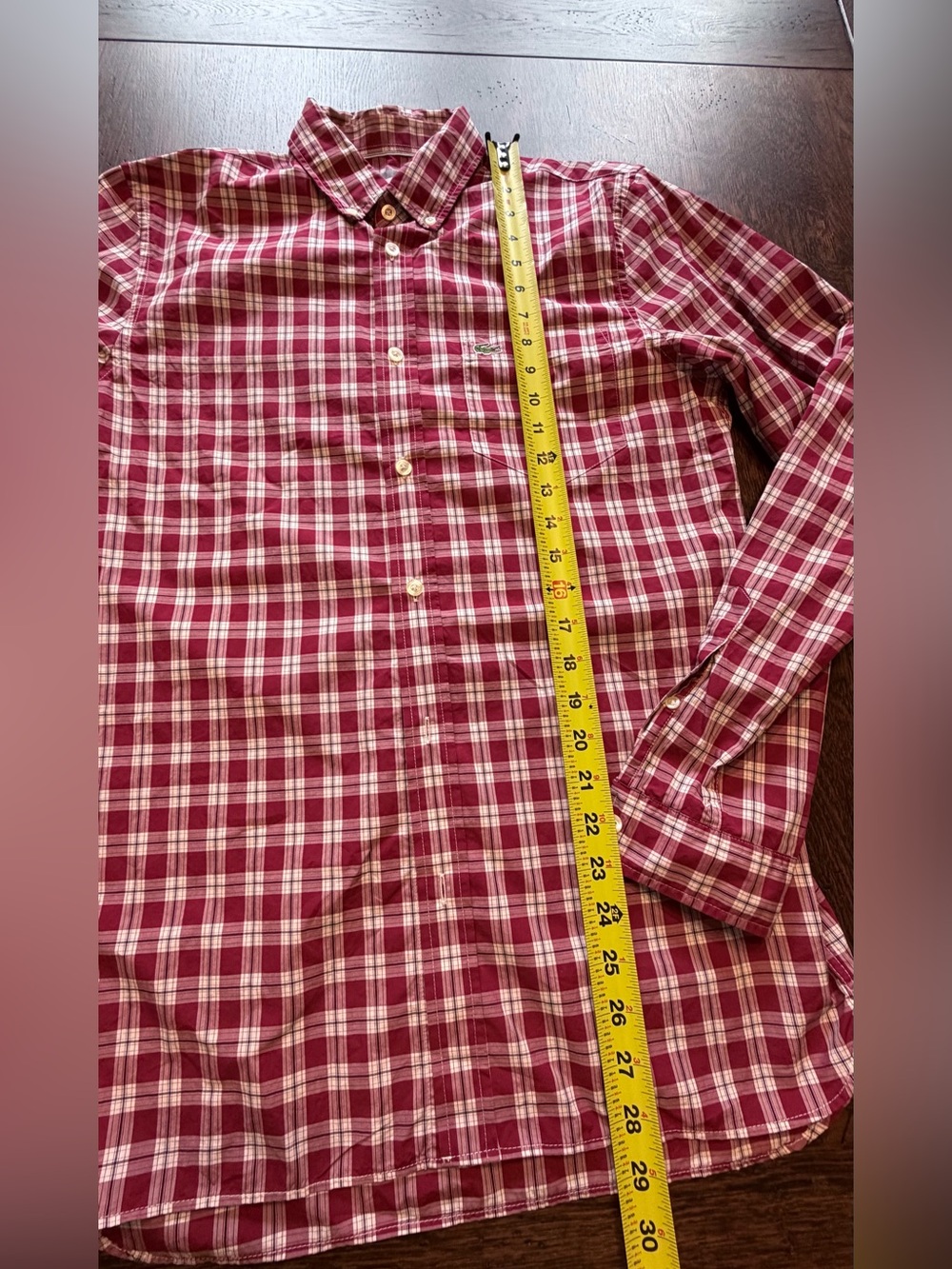 Lacoste Red Plaid Button‑Down Shirt - Picture 11 of 12